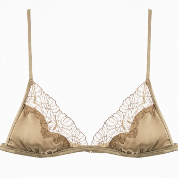 ZARA LINGERIE COLLECTION SATIN EFFECT LACE BRALETTE - Picture 2 of 13